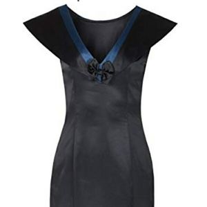 Evening Dress Black with Teal